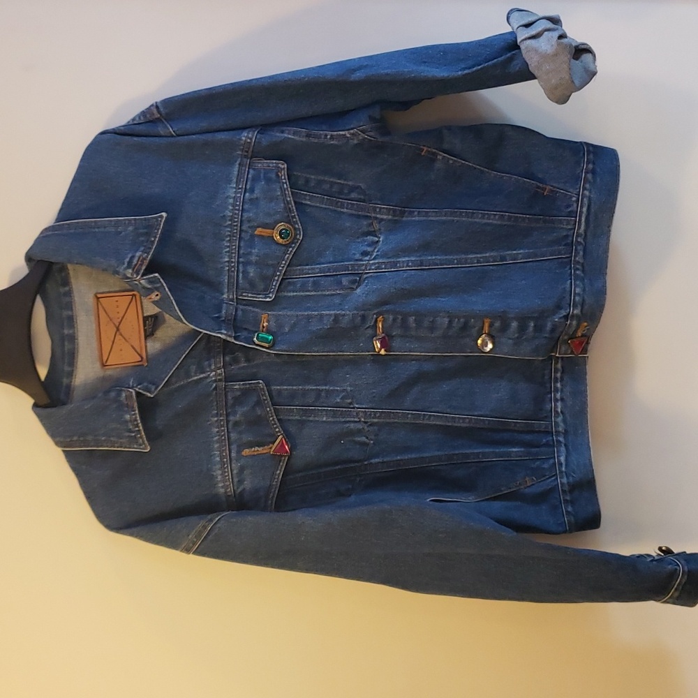 LIMITED Jeans  Vintage Jean Jacket Bedazzled Buttons